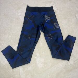 SoulCycle x Ultracor Blue/Black Camo Skull 7/8 Leggings Small Activewear Workout